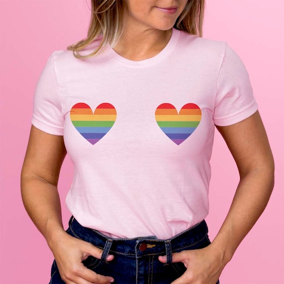 Funny Rainbow Boobs LGBT T-Shirt Pride Month 2019 Tee Funny Rainbow Boobs LGBT T-Shirt Pride Month 2019 Tee