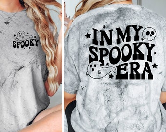 In My Spooky Era Front and Back Color Blast Tee, Halloween Shirt, Spooky Babe Graphic T-Shirt, Oversized Shirt, Cute Splatter Graphic Tshirt