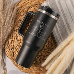 Haunted Disco 40oz Tumbler, 1 Side Laser Engraved Water Bottle, Travel Tumblers, Spooky Season Witchy Drinkware, Halloween Skull Skeleton