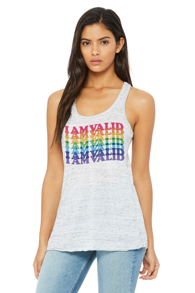 I Am Valid Racerback Tank Top Lightweight Summer Positive Mental Health Awareness LGBTQ Pride Tank Top Cute Gay Pride Tank Top