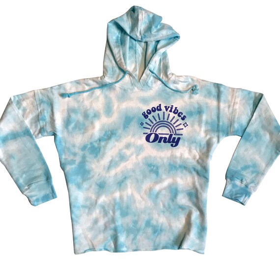 sky blue tie dye hoodie