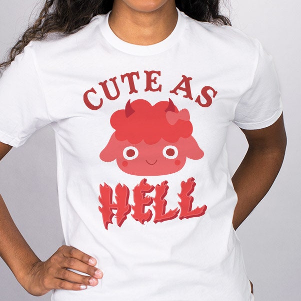 Cute As Hell Unisex Short Sleeve T Shirt Cute Devil Graphic Tee