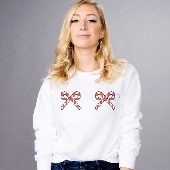 Candy cane heart sweater deals