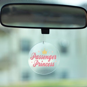 Passenger Princess Rearview Mirror Car Decor, Car Accessory, Acrylic Car Decoration, Cute Retro Style Car Gift