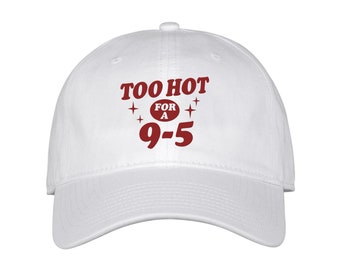 Too Hot to Work Embroidered Bio-washed Classic Dad Hat, Born  display picture 1