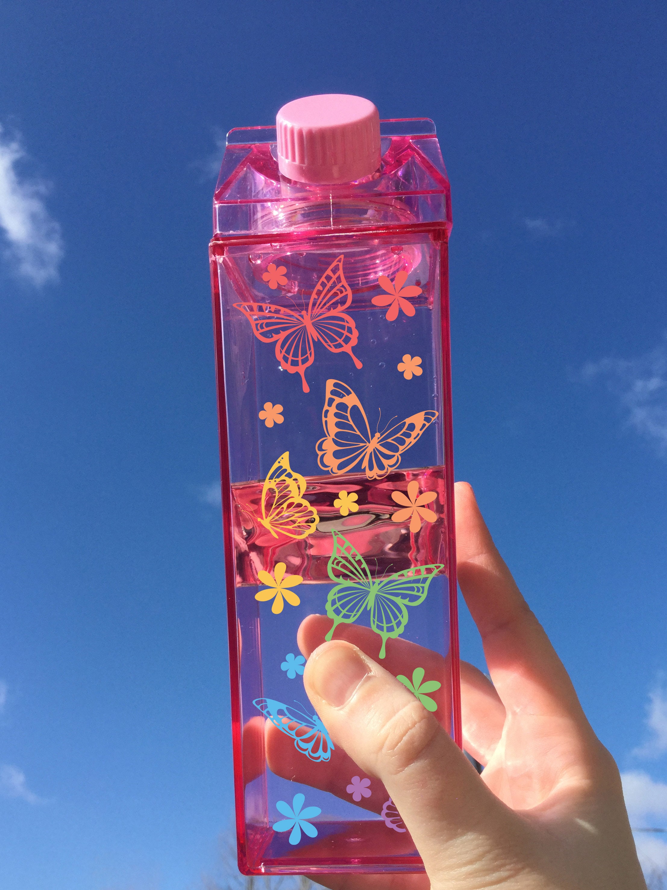 Holographic Butterfly Clear Milk Carton Bottle Set – Shop Alloe