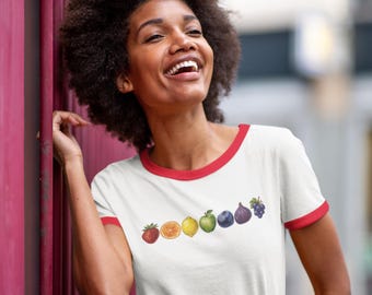 Pride Graphic Fruit Ringer Tee, LGBTQ Pride Shirt
