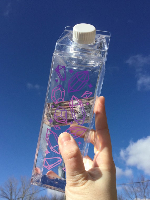 Crystal Pattern Milk Carton Water Bottle Cute Milk Carton - Etsy