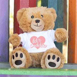 Let&#39;s Cuddle Stuffed Teddy Bear, Funny Pickup Line Anniversary Gift For Girlfriend Boyfriend Gifts, Valentine&#39;s Day