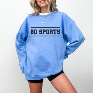Go Sports Sweatshirt, Multi-Color Sport Team Crewneck Sweat, Unisex Football Game Outfit, Ohio Iowa Michigan Oregon Georgia Texas Alabama