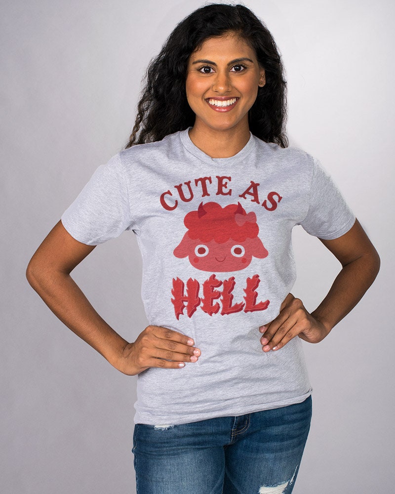 Cute As Hell Unisex Short Sleeve T Shirt Cute Devil Graphic Tee
