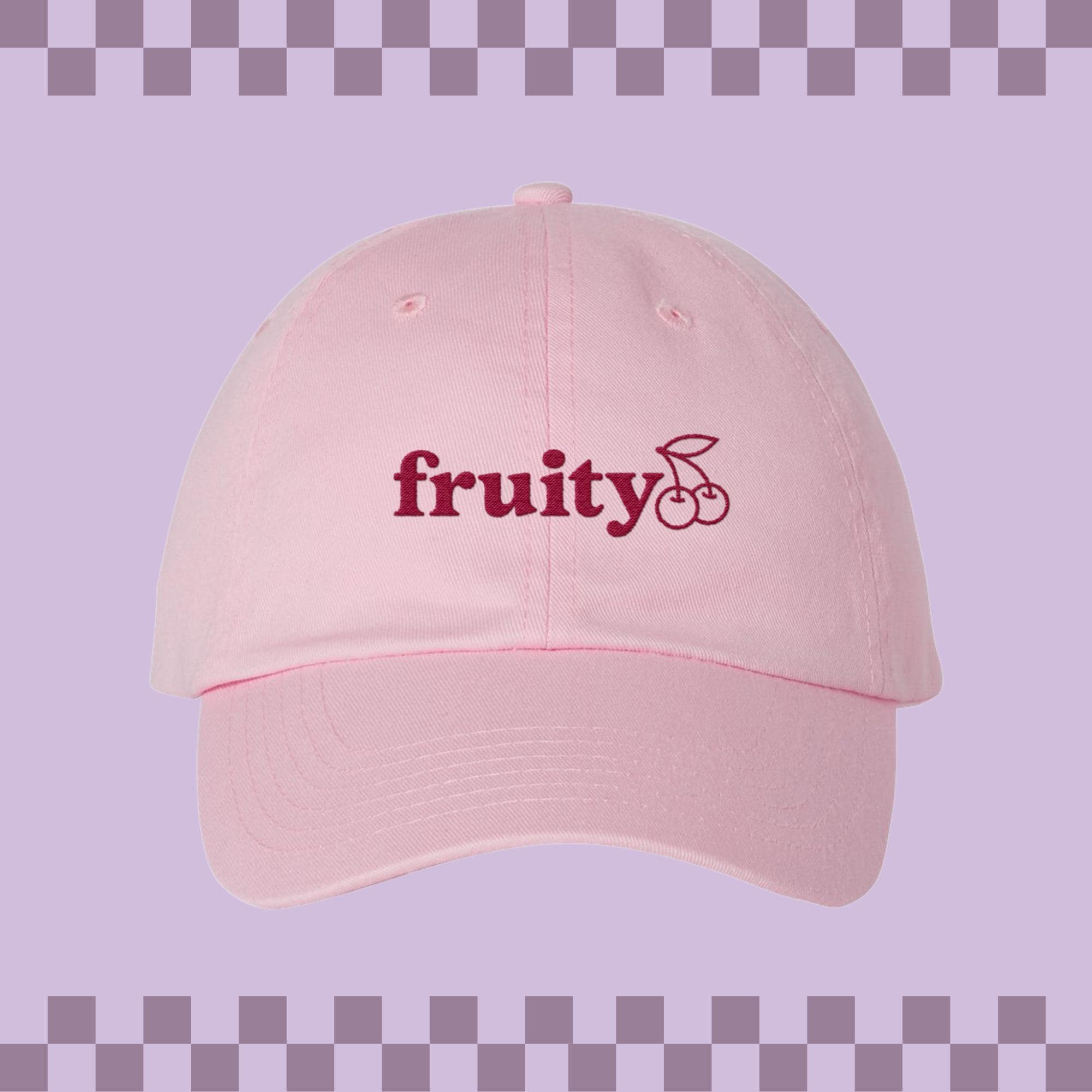 Super Fruity Cherries Embroidered Bio-Washed Classic Dad Hat, Fruit LGBTQ Iconic Baseball Hats, Pride Parade Outfit, Lesbian Queer Rainbow
