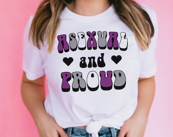 Asexual and Proud Unisex Short Sleeve T-Shirt, Cute Asexual Pride Graphic Tee, Pride Parade Festival Outfit, Gift for Ace Girl