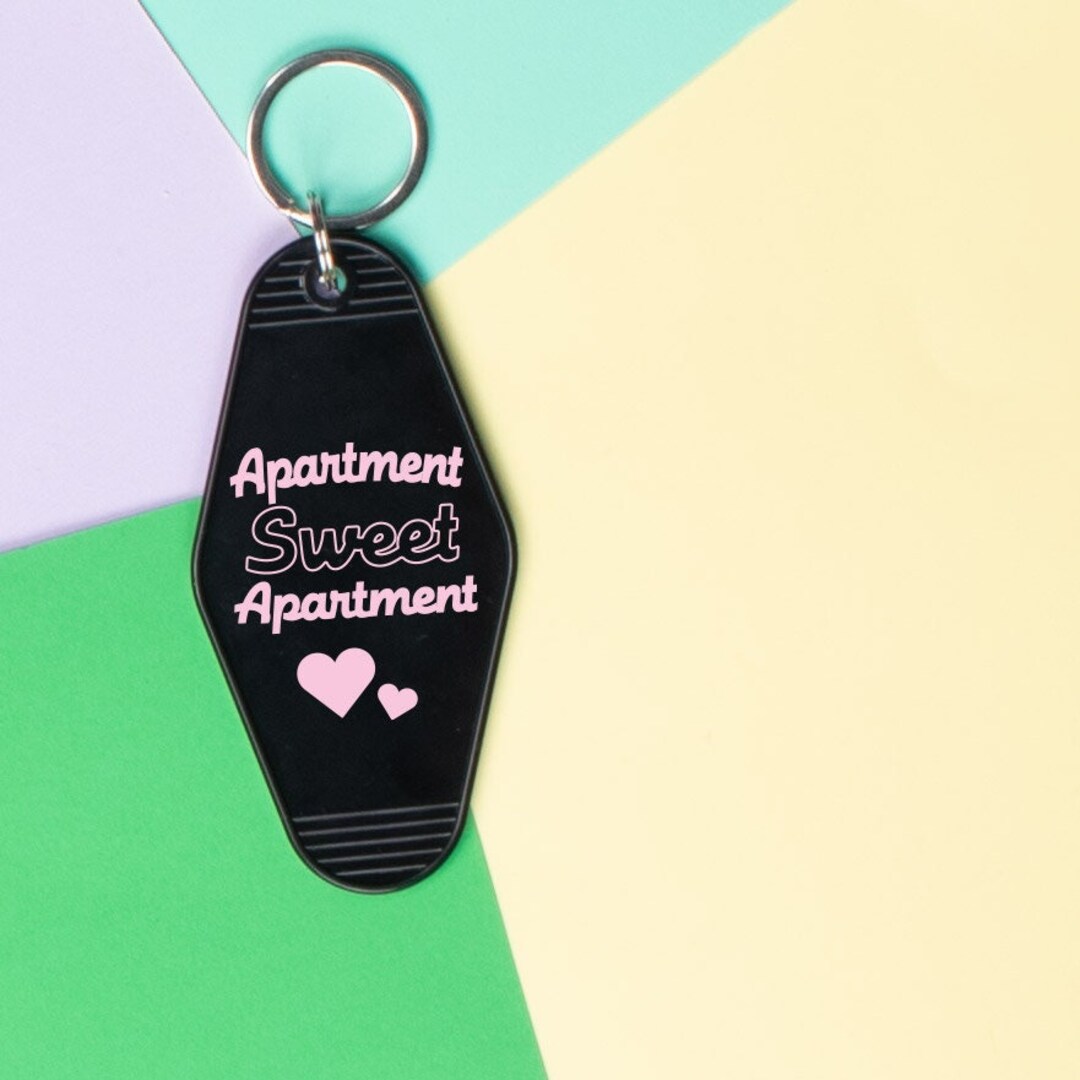 Apartment Sweet Apartment Motel Keychain, Cute Retro Style Apartment