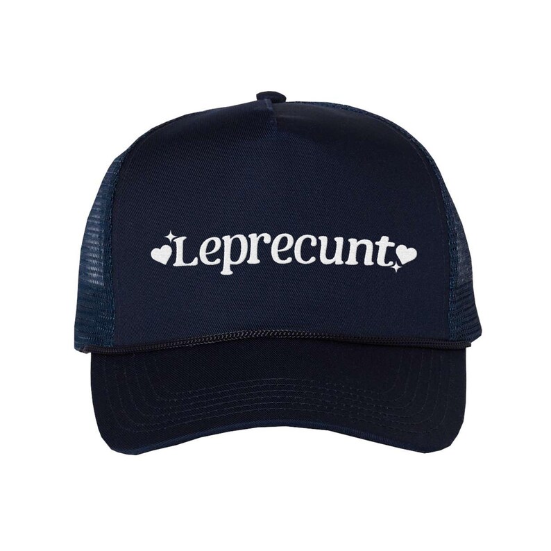 Gorra de camionero de cinco paneles bordada Leprecunt, gorra clásica estructurada de cinco paneles, gorra para el día de San Patricio con cerveza verde, Brunch Irish Pride Lucky, Cunty Navy