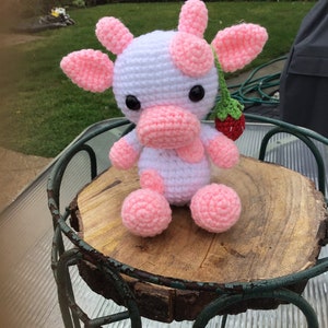 amigurumi strawberry cow stuff animal minicowtoy