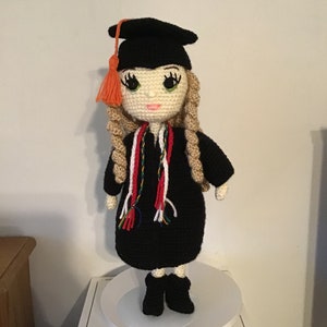 Graduation doll amigurumi  doll crochet custom