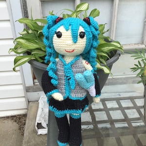 Hatsune miku figure doll Hatsune miku amigurumi. Mikudoll  hatsune miko crochet