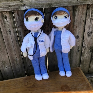 Amigurumi doll nurse Crochet dolls custome nurses or doctors made to order doll
