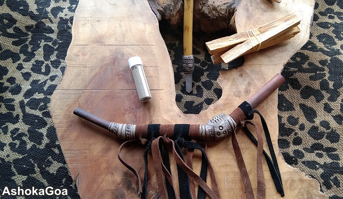 Tepi shamanic snuff applicator pipe for Rapé kuripe pipe Etsy