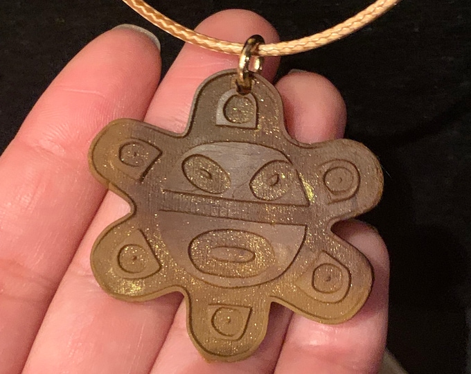 Polymer clay sol Taíno pendant Taino Inspired Necklace Puerto Rico Culture Jewelry