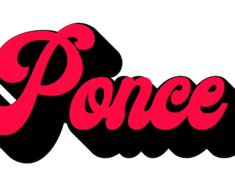 Ponce, Puerto Rico Retro font png digital file download