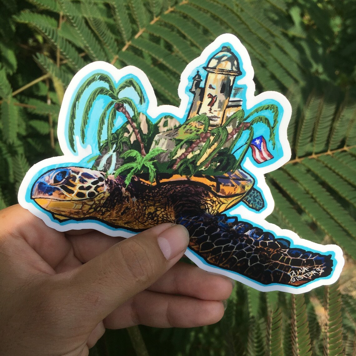 Turtle Isla Sticker Art - Etsy