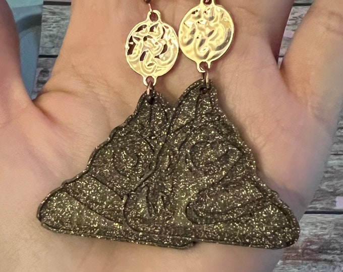 Cemi Taino Resin Glitter Earrings