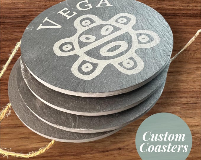 Custom Taino Coaster Set of 4 Engraved Puerto Rican Personalized Slate Coaster Engraved Kitchen Wedding Gift for Anniversary Dominican Gifts
