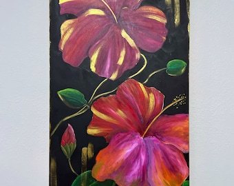 Original Hibiscus Wall Art  Painting