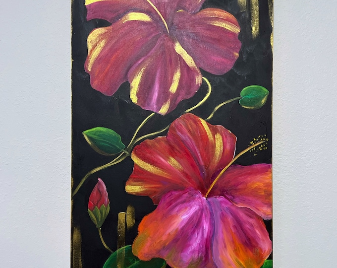 Original Hibiscus Wall Art  Painting