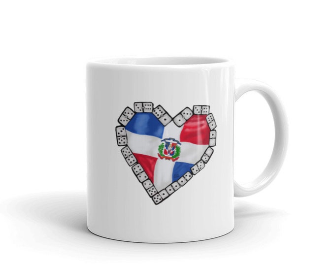 Dominican Domino White glossy mug
