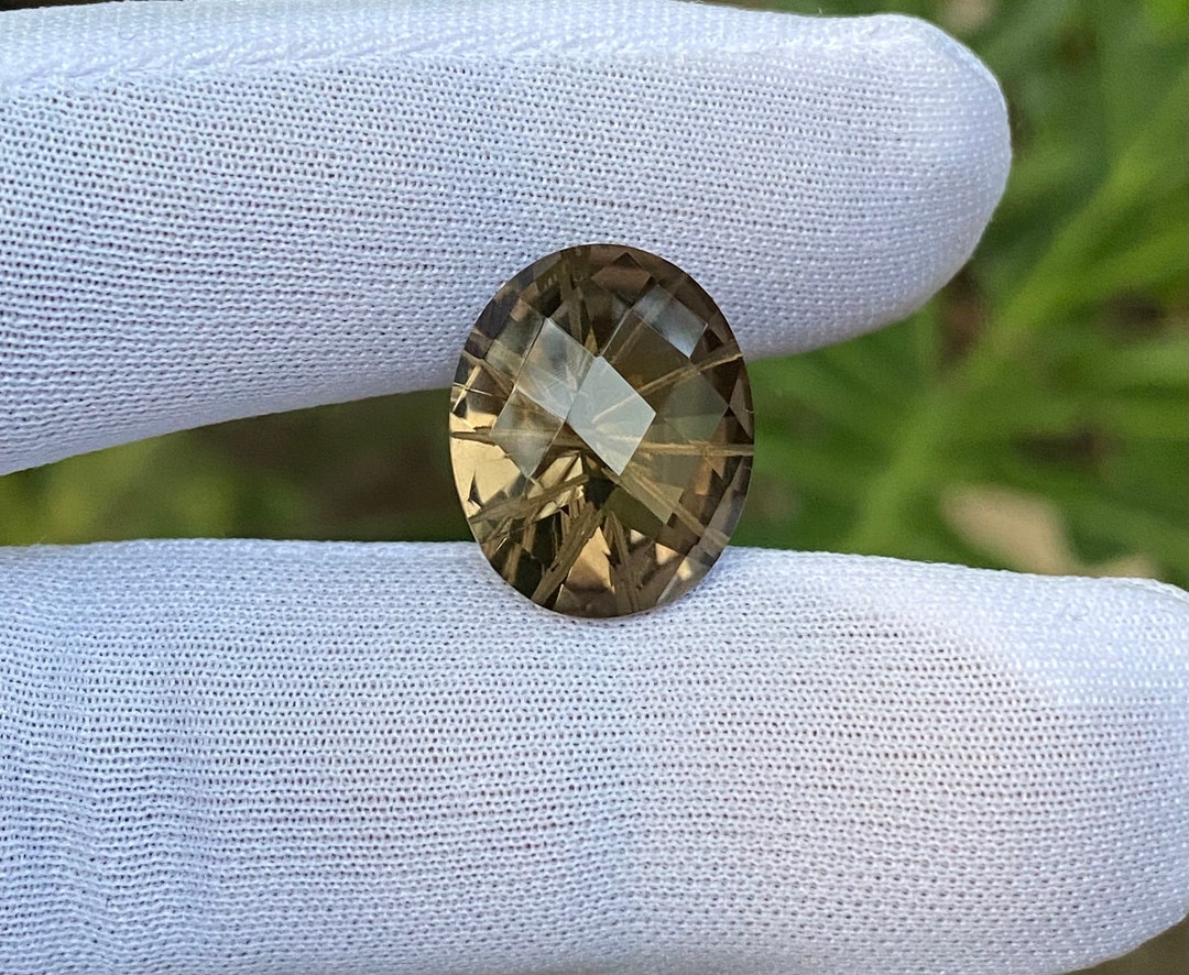 Natural Smokey Quartz Stone Smoky Custom Cut CT 11.40 Etsy