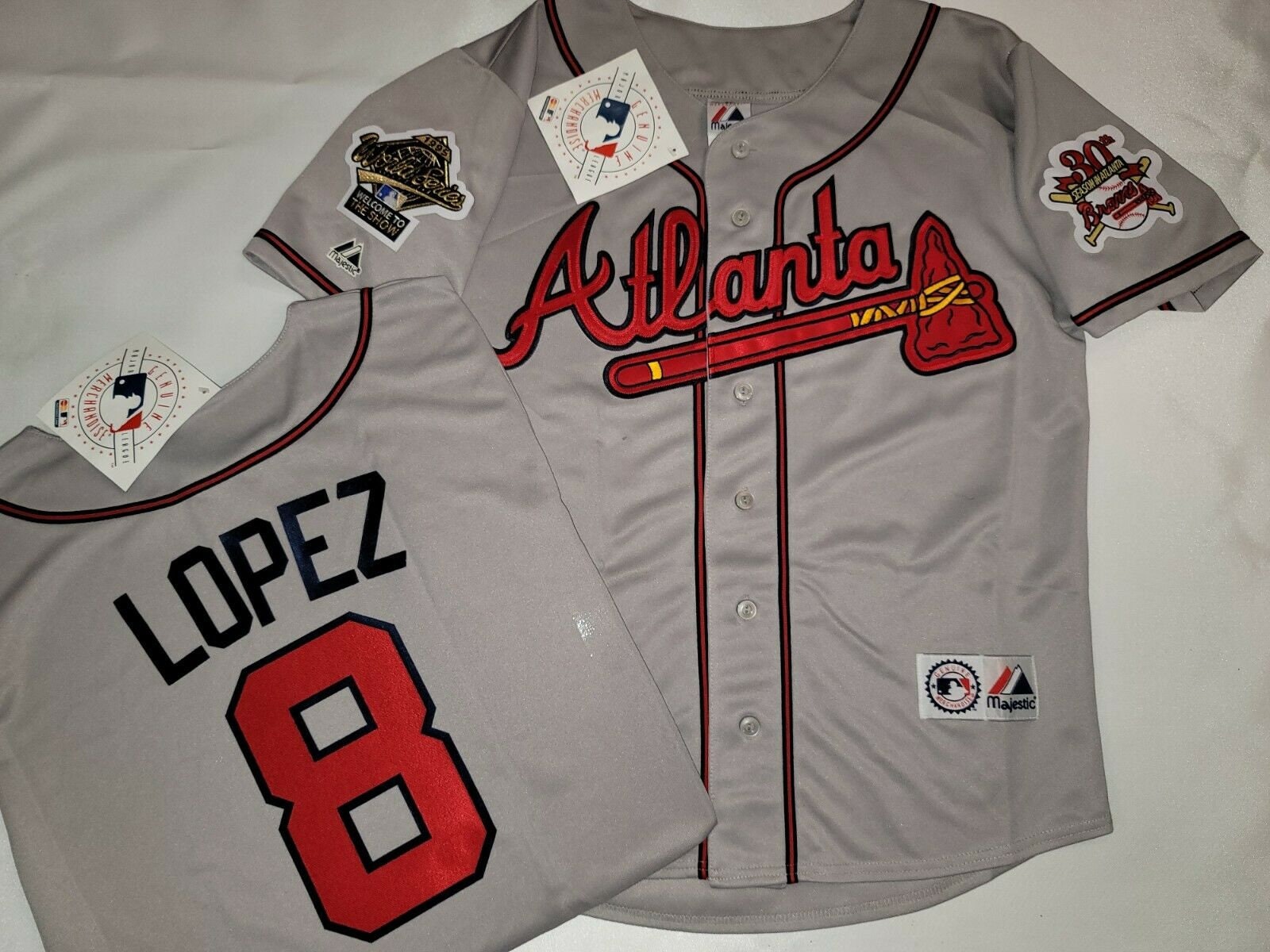 Mens Majestic Atlanta Braves JAVY LOPEZ 1995 World Series Etsy