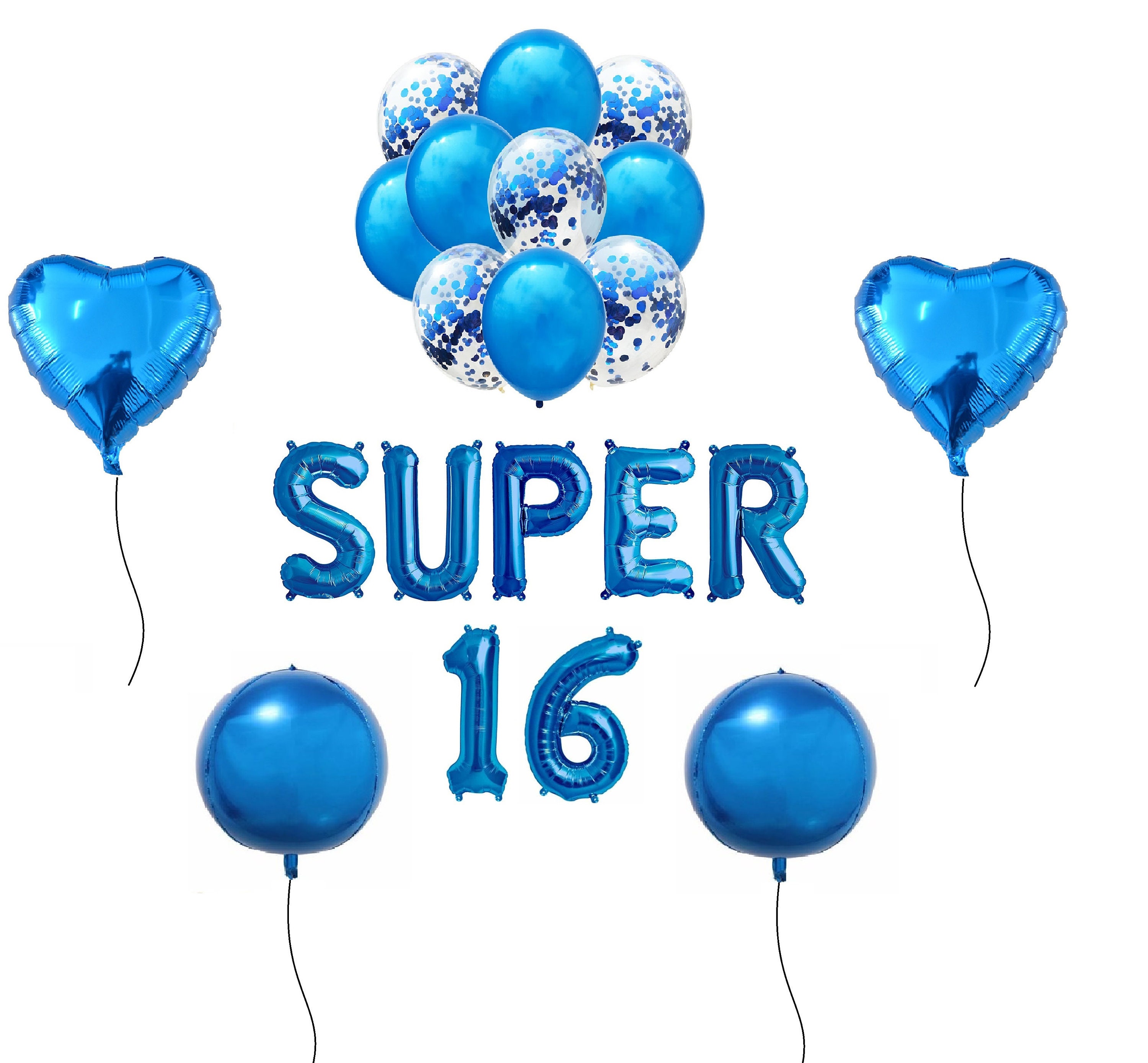GOER 42 Inch Silver 16 Number Balloons for 16th Birthday Party Decorations Sweet 16 Party Supplies 
