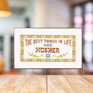 The Best Things in Life Are Kosher Counted Cross Stitch Pattern
