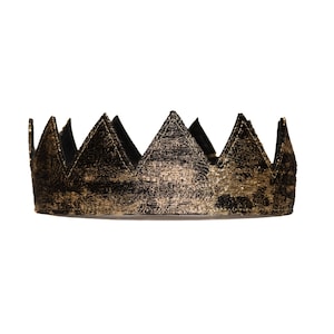 Reversible Ancient Egyptian Crown | Black & Gold Textured Satin