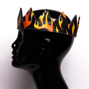 Reversible Flame Crown  || Unisex || Adjustable with Velcro Strap || One Size Fits All