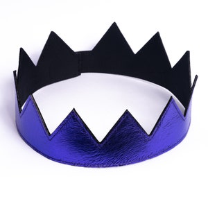 Paars gemalen lederen kroon || Unisex || Verstelbaar met klittenband || One Size Fits All