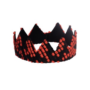Corona de lluvia roja digital de lana // Unisex // Ajustable con correa Velcro // Una talla sirve para todos