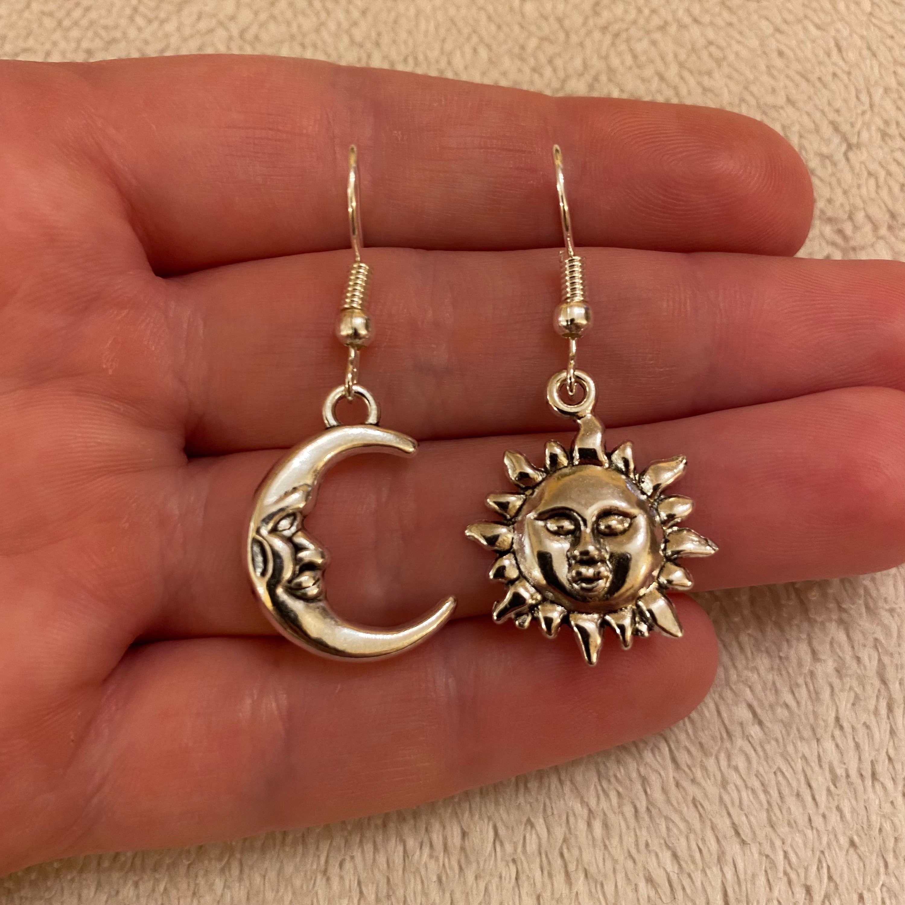 Buy Ziva Earrings Handmade Jewelry Dangle Earrings Sun and Moon Earrings  Sun Dangle Earrings Moon Dangle Earrings Online in India - Etsy