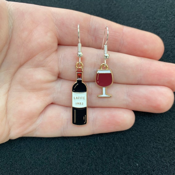 Red Wine Glass Earrings Red Wine Glass Earrings