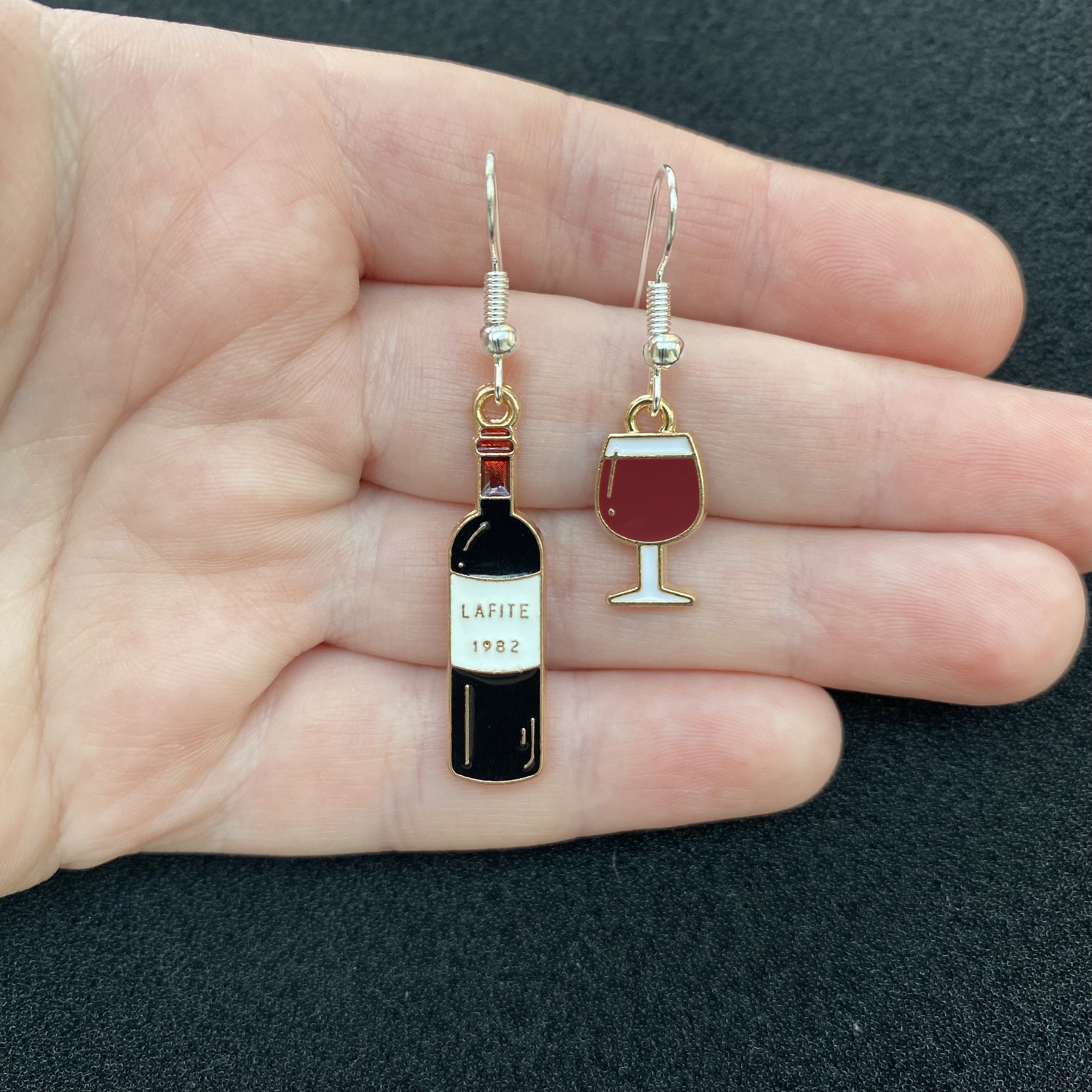 Wine red shop earrings