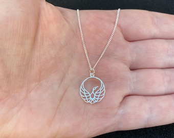 Sterling Silver Phoenix Necklace: Bird Charm Jewellery