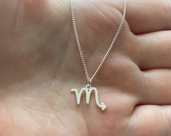 Sterling silver necklace with Scorpio charm, Scorpio necklace, Scorpio jewellery, star sign necklace, zodiac necklace