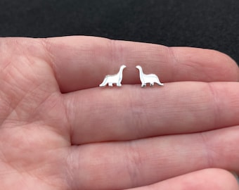 Sterling Silver Dinosaur Stud Earrings