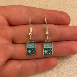 Silver dangle/ drop earrings with game console charms, game console earrings, gamer earrings, gaming gift, gamer gift