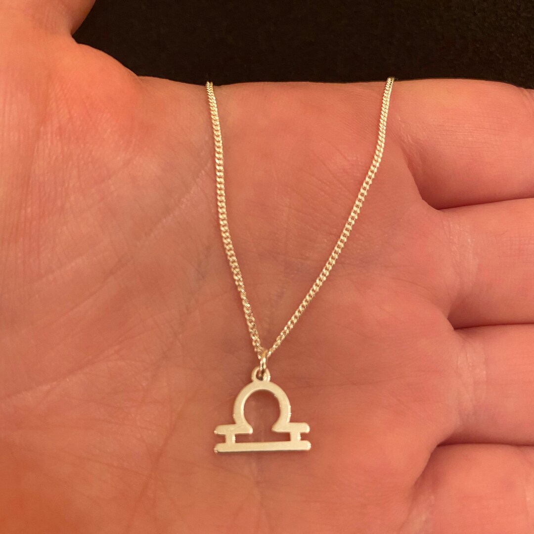Sterling Silver Necklace With Libra Charm, Libra Necklace, Star Sign ...