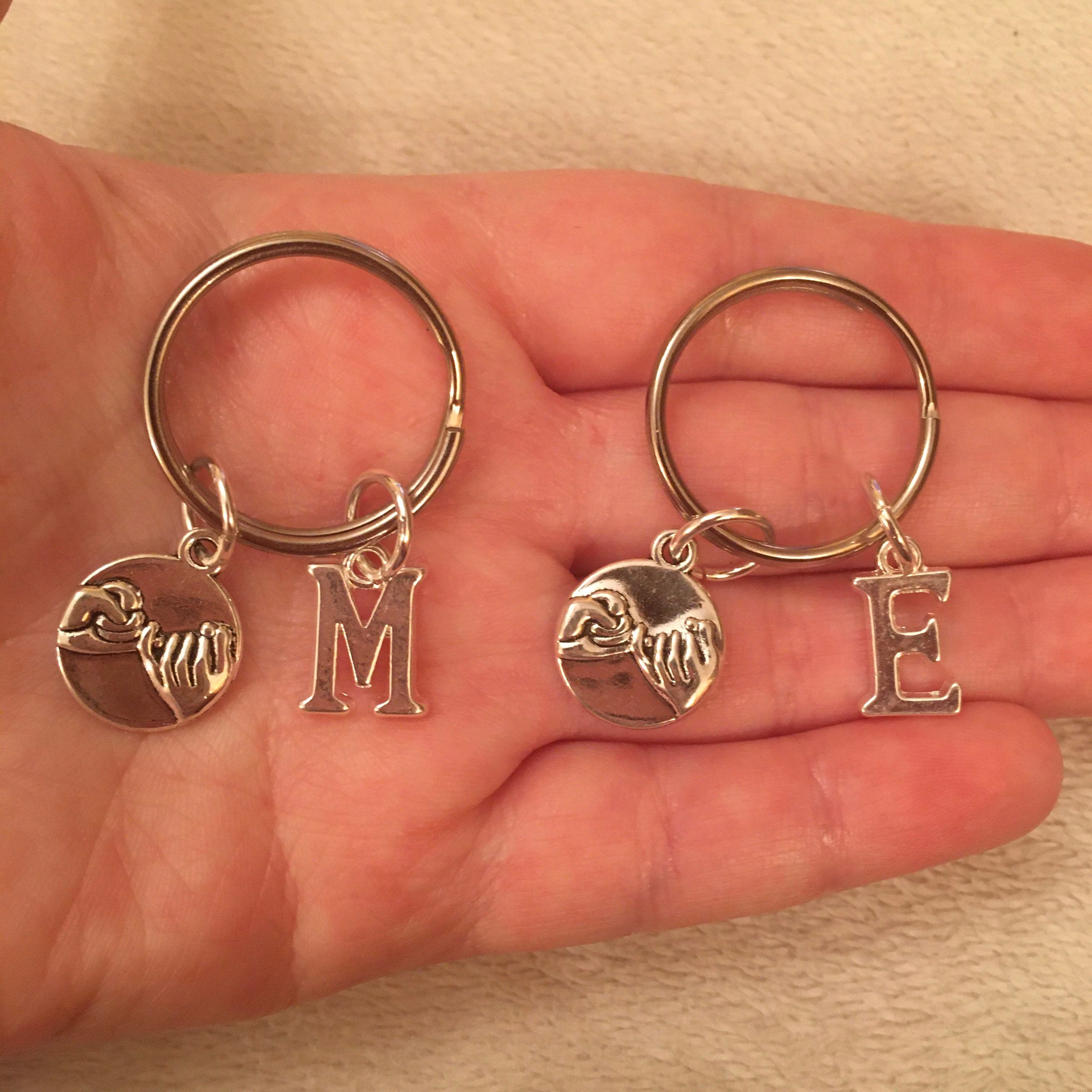 Silver Key Rings With Pinky Promise Charms, Best Friend Key Rings, Best ...
