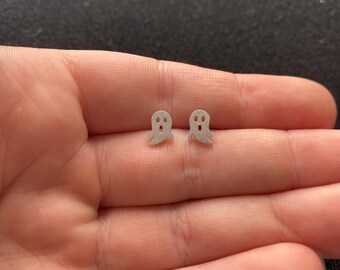 Sterling Silver Ghost Stud Earrings